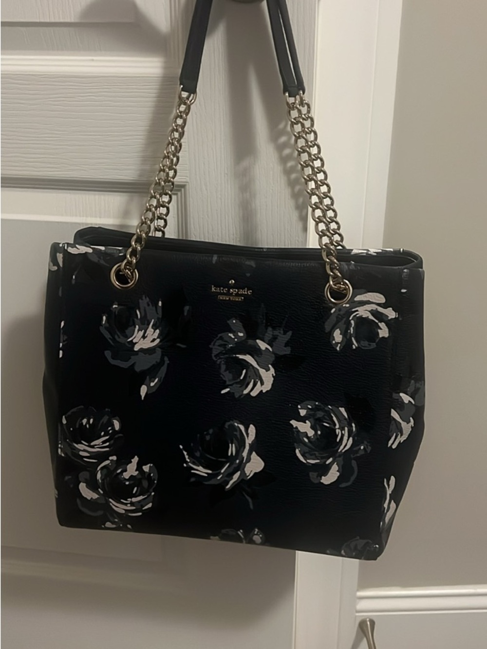 kate spade Black Floral Chain-Handle Shoulder Bag